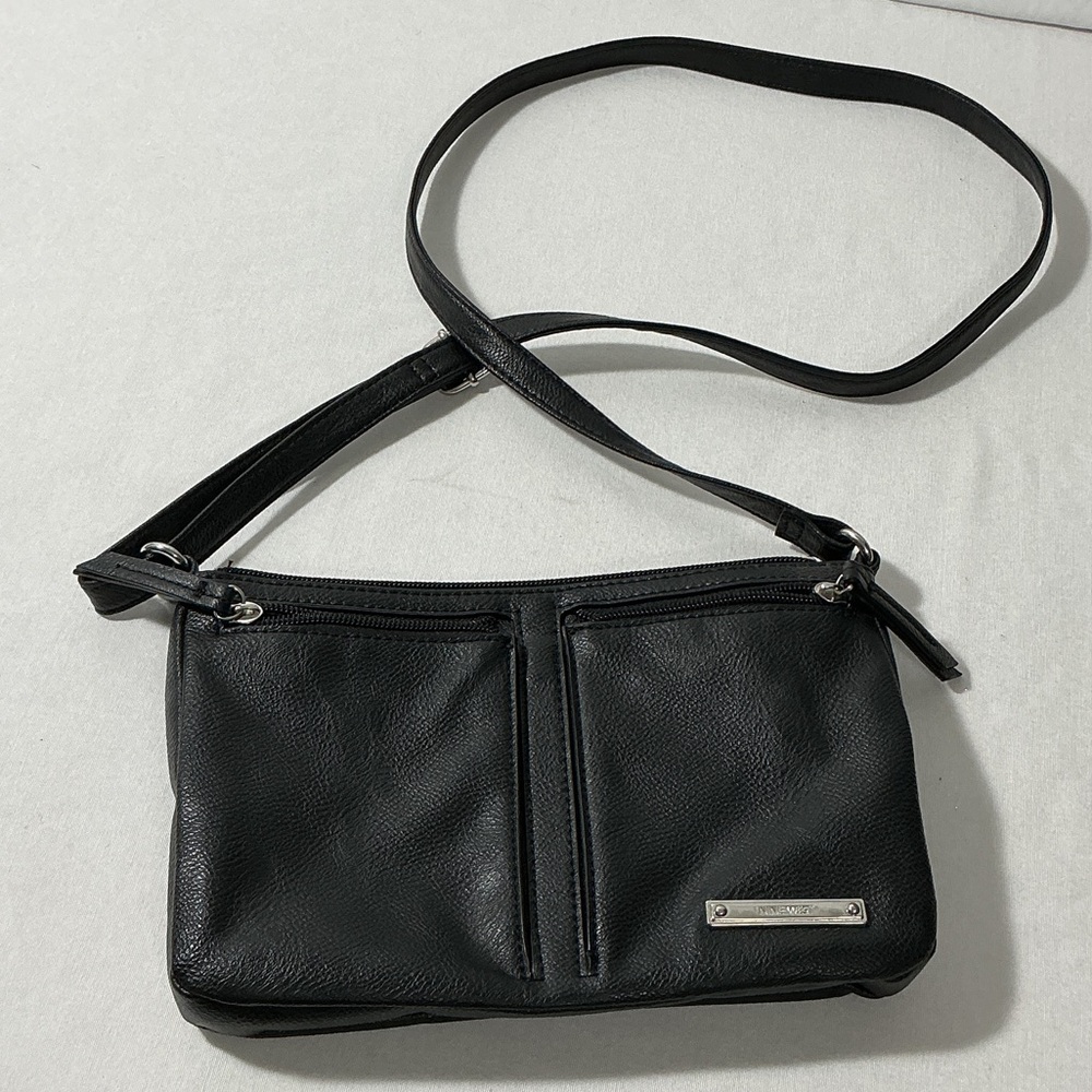 Nine West Black Leather-Look Crossbody Bag